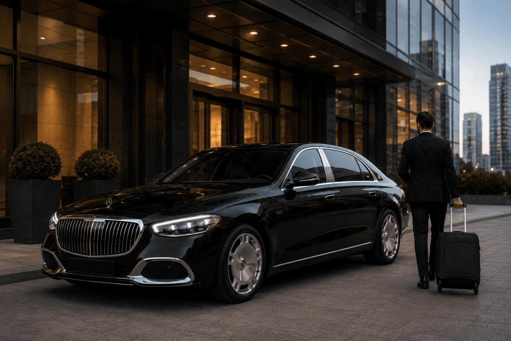 Chauffeur waiting for an executive team