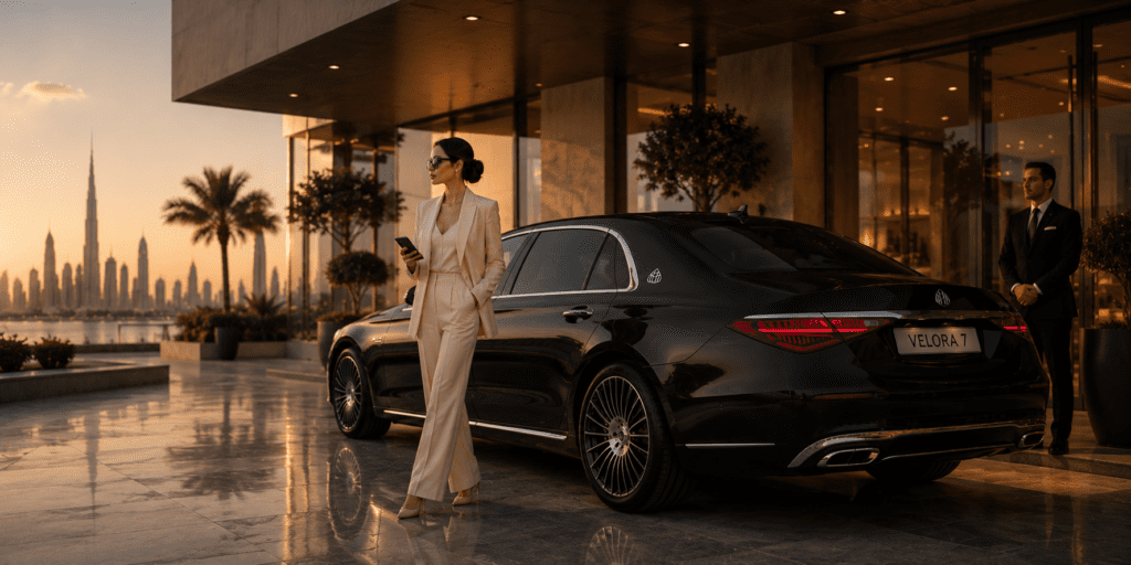 Velora chauffeur with a luxury vehicle on Long Island