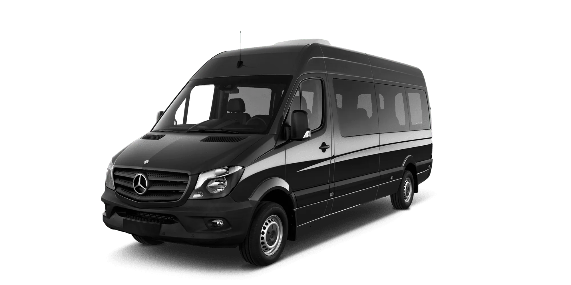 Black Mercedes-Benz Sprinter passenger van used for Velora chauffeured group transportation in New York
